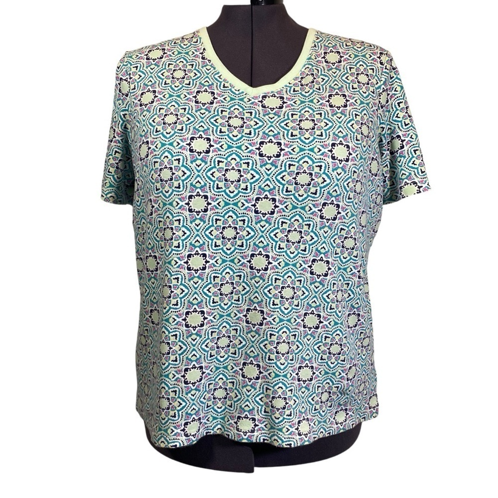 Kim Rogers women's plus size XXL teal green short sleeve classic tee 100% cotton - Picture 2 of 8